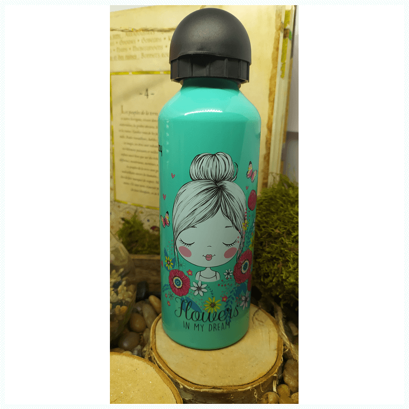 gourde girly flowers aluminium 500ml sans bpa