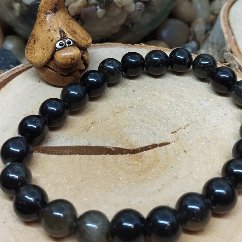 bracelet mixte obsidienne naturelle 1